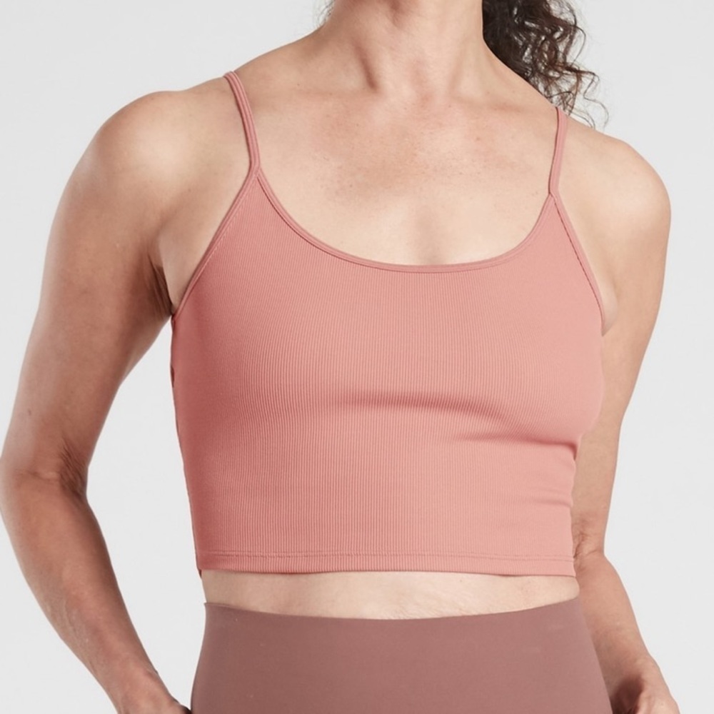 Athleta Karma Twist Back Cami Palermo Pink Size 3X Ribbed Tank Top Plus Mauve